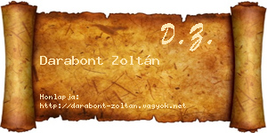 Darabont Zoltán névjegykártya
